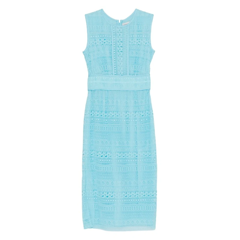 Ermanno Scervino Women's Blue Lace Belt Dress - Midi Dresses - Xs - Dresses