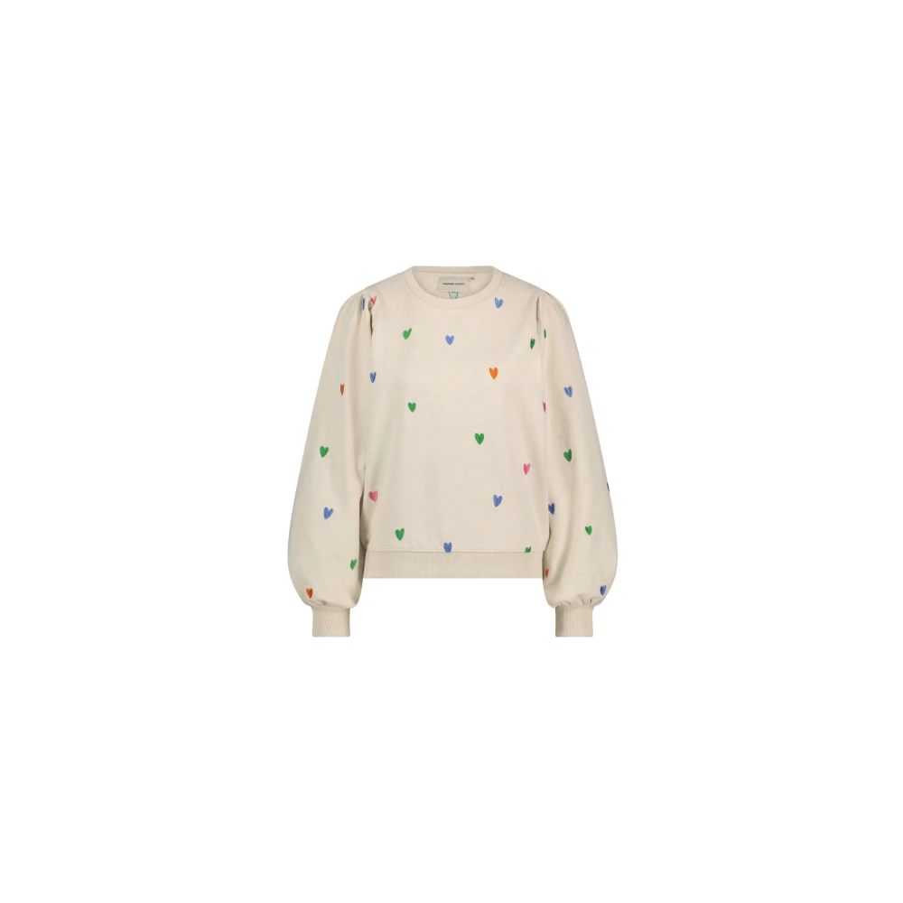 Fabienne Chapot sweater Dina van biologisch katoen ecru blauw groen