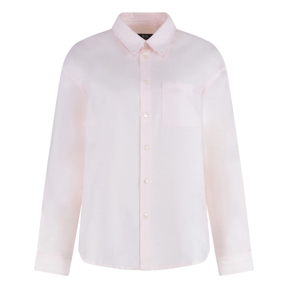 A.p.c. Women's Pink Boyfriend Cotton Shirt - Shirts - Xs - Blouses & Shirts