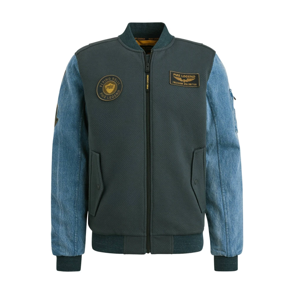 PME Legend Interlock Jacquard Twill Rits Jas Blue Heren