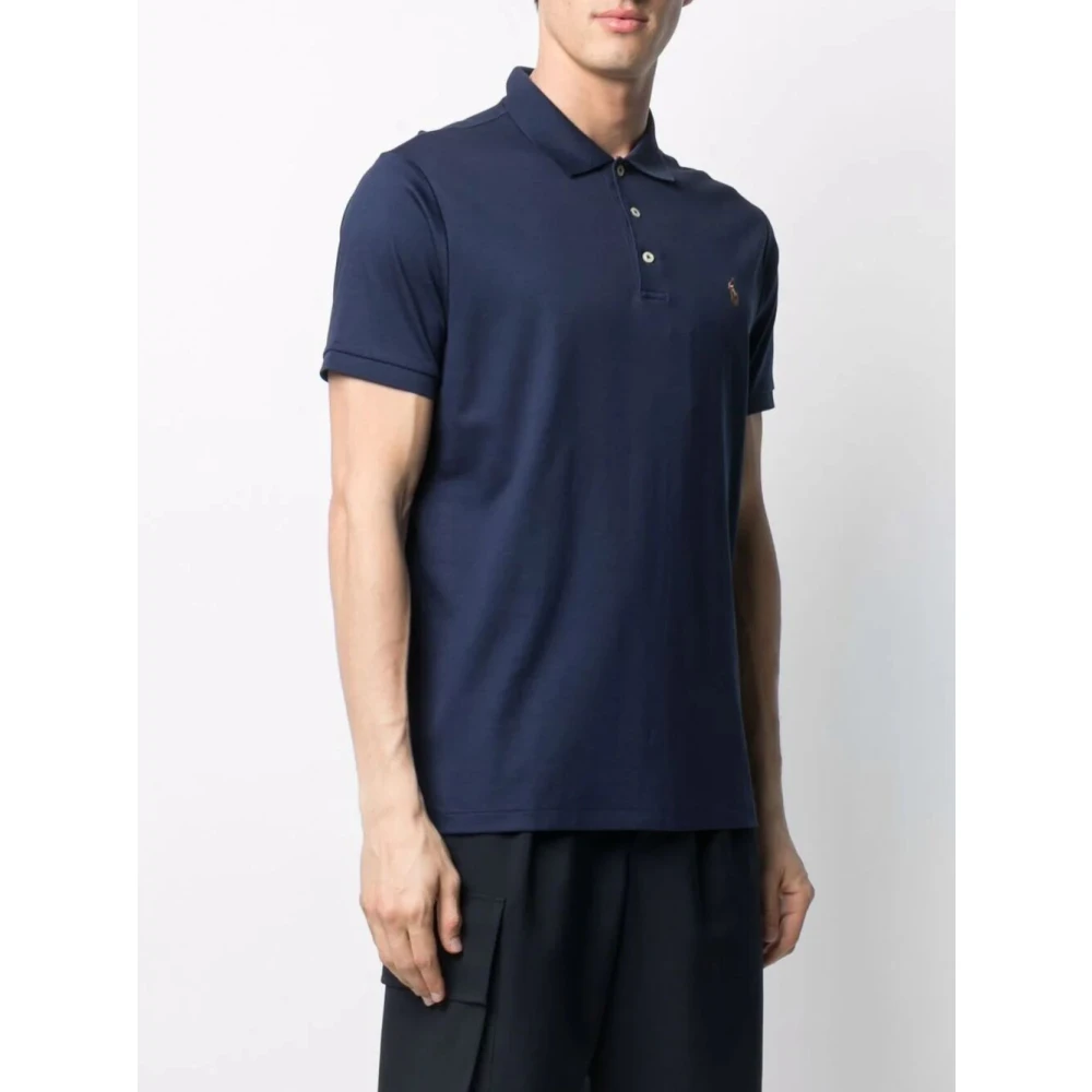 Ralph Lauren Blauw Gebreid Poloshirt Blue Heren