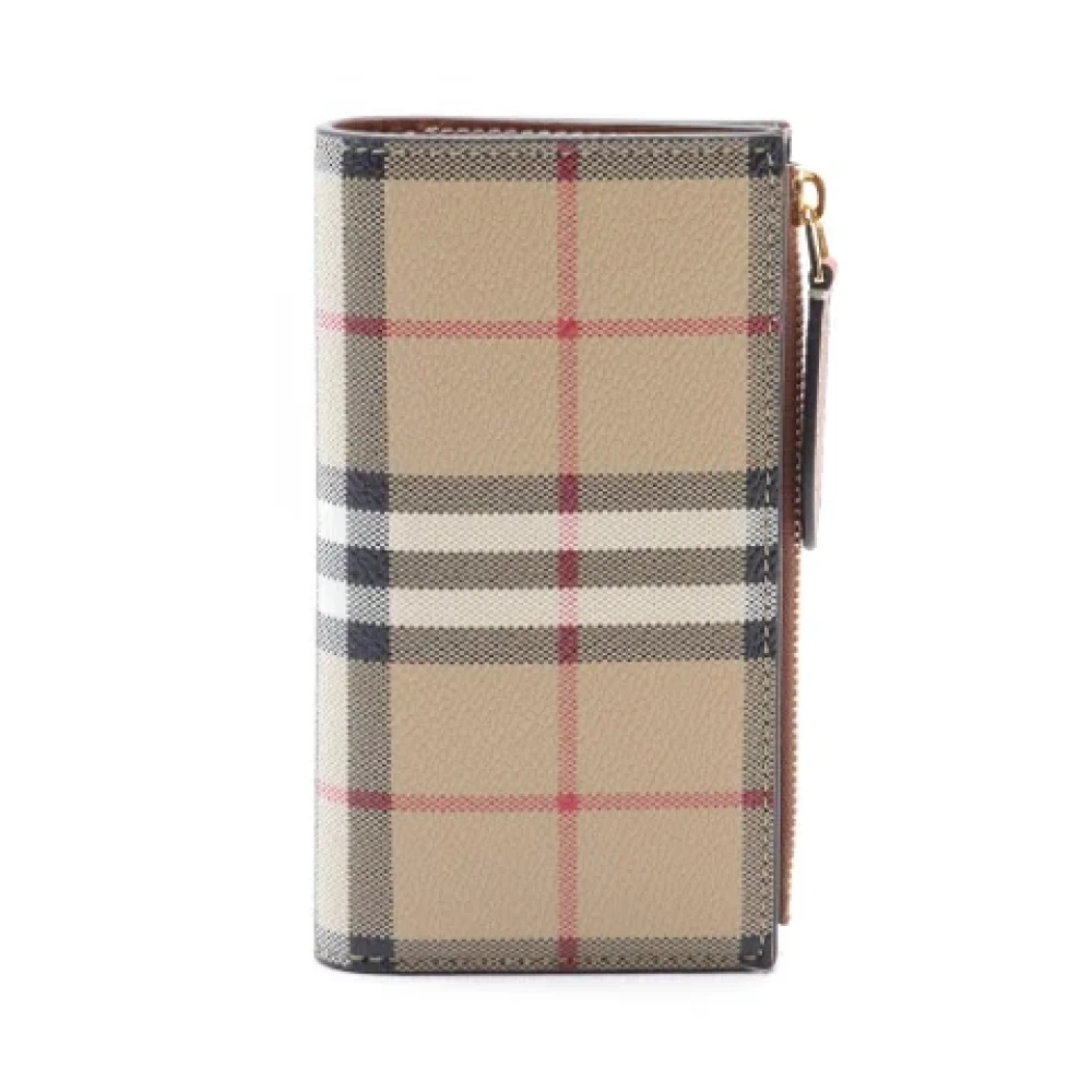 Burberry Vintage Pre-owned Coated canvas wallets Beige Dames