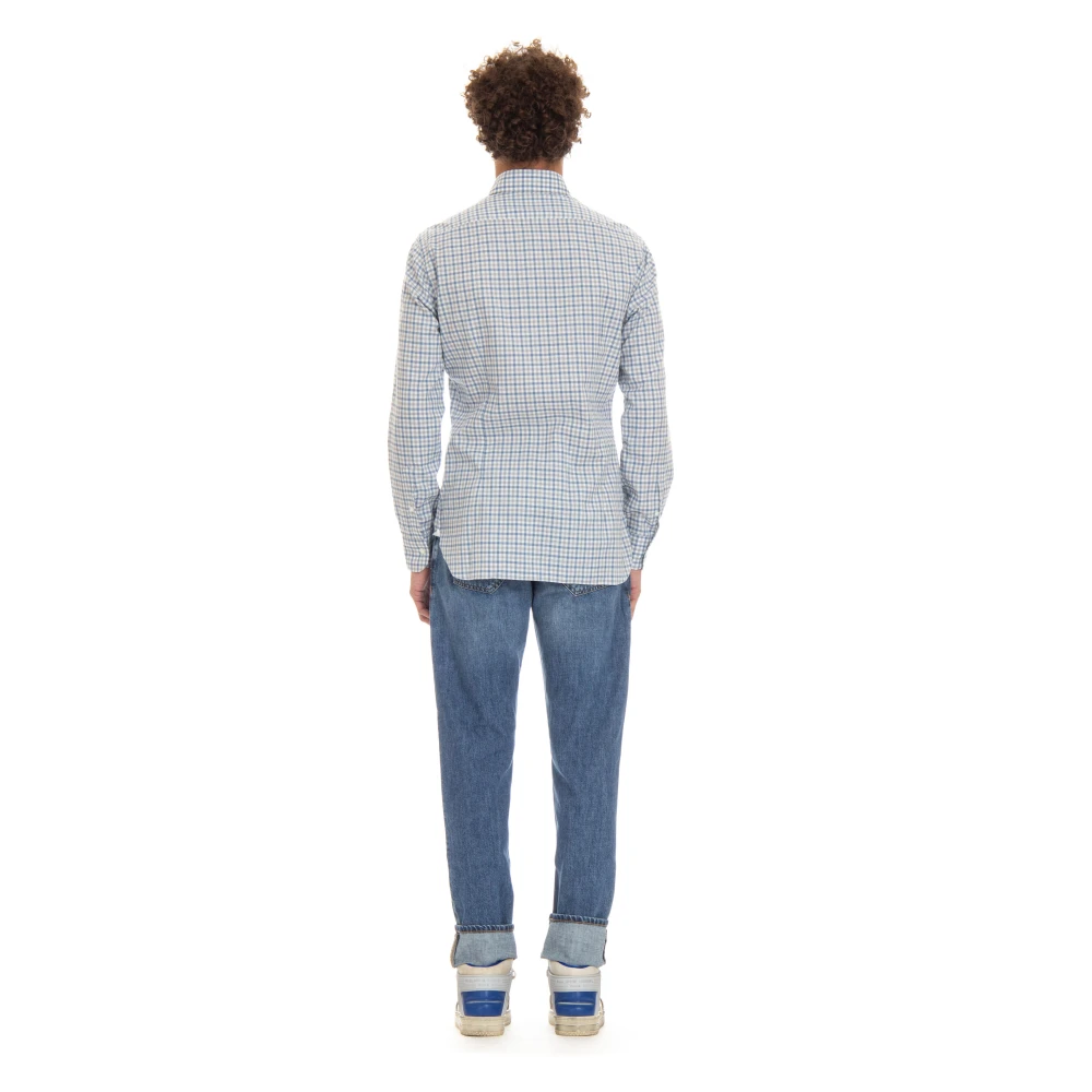 Barba Micro Patroon Maatwerk Overhemd Blue Heren