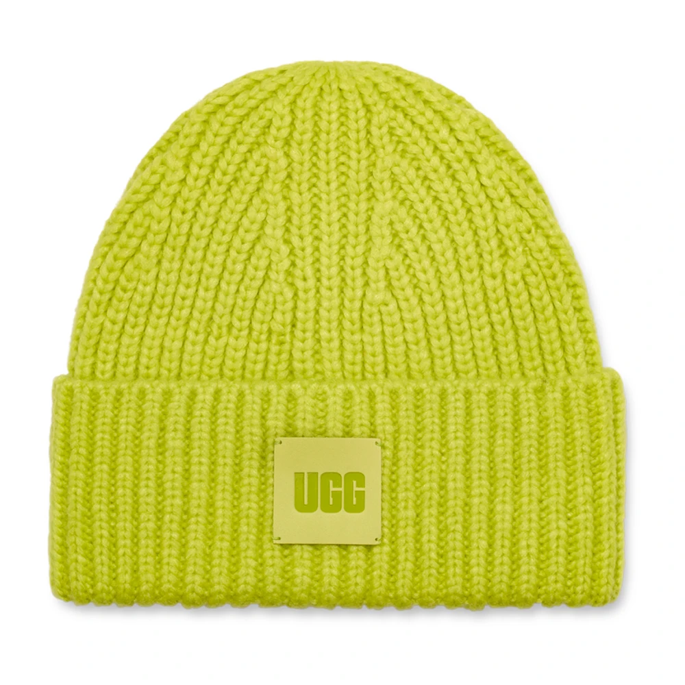Ugg Beanie with logo patch Yellow Dames