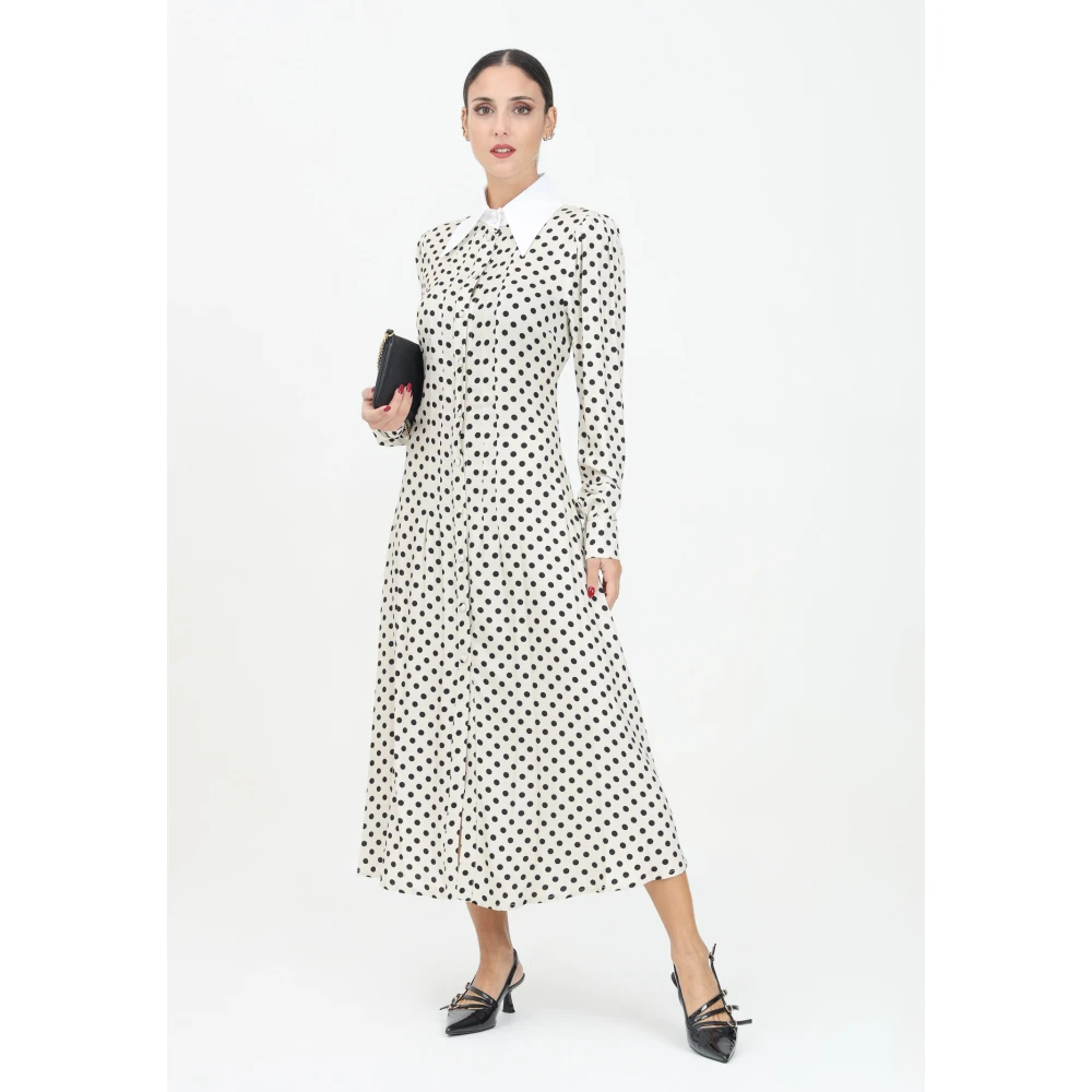 Mar De Margaritas Polka Dot Midi Jurk Gaia Le Bois White Dames
