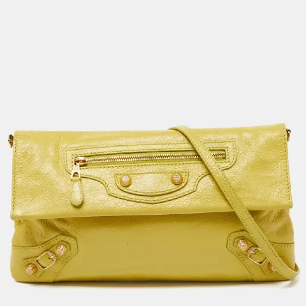 Balenciaga Vintage Pre-owned Leather clutches Yellow Dames