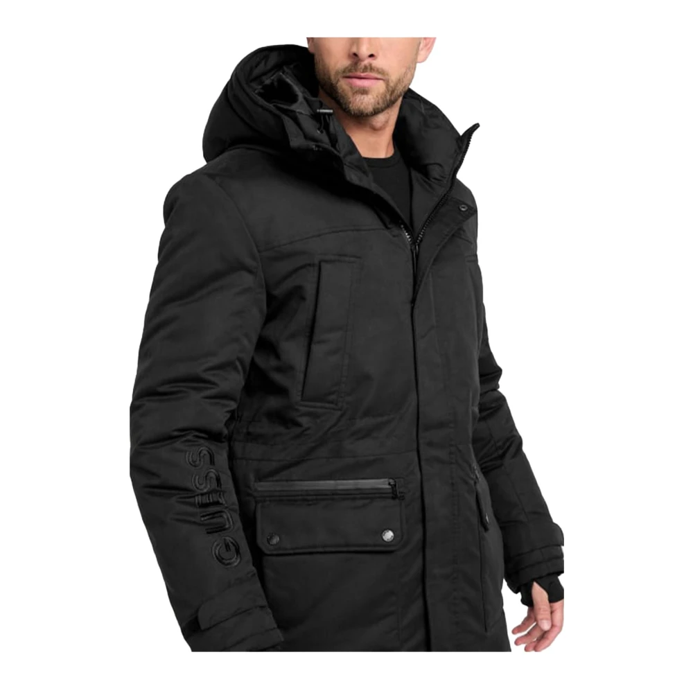 Guess Winter Hoodie Jas Zwart Black Heren