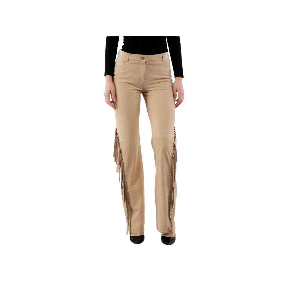 Moschino Women's Beige Cotton Casual Pants