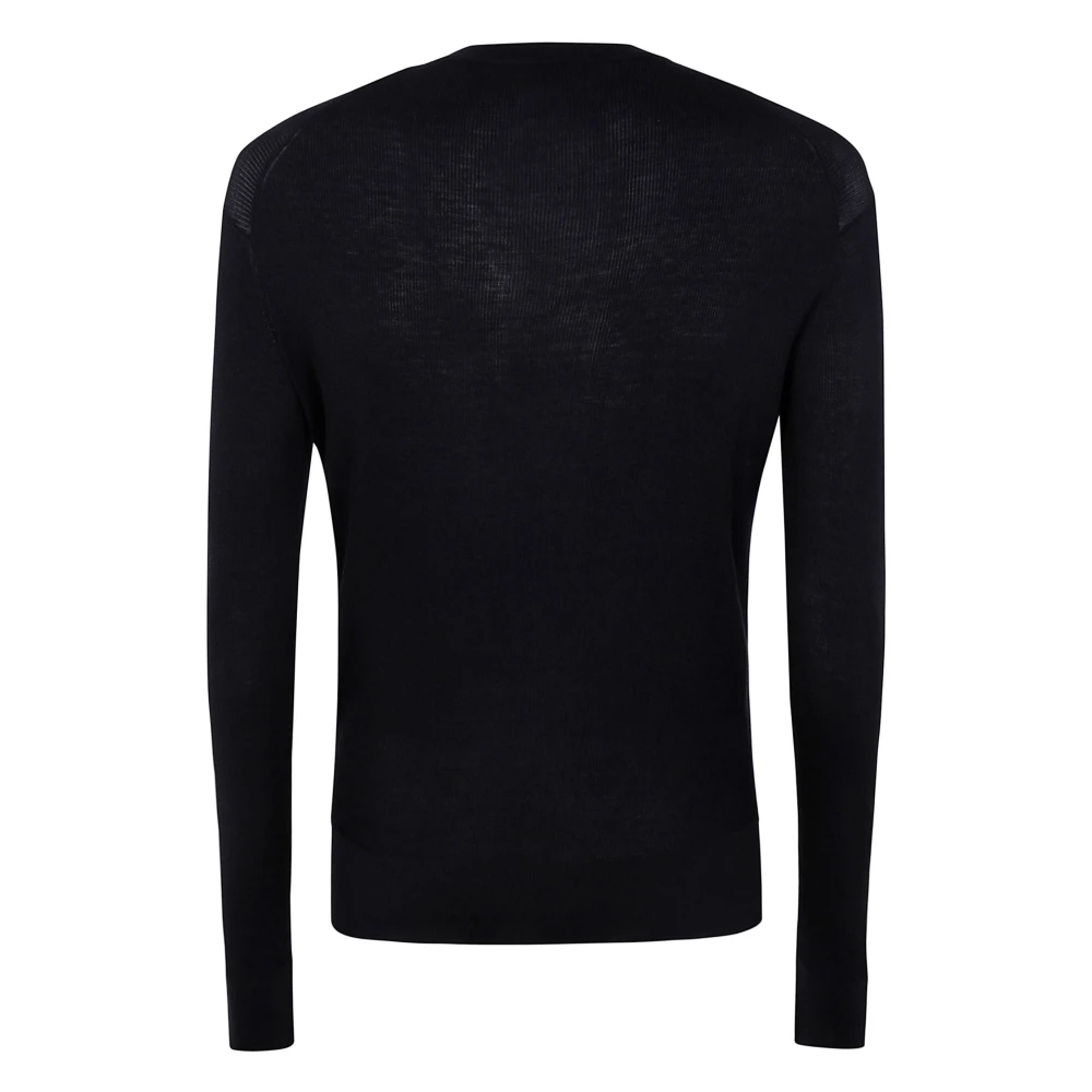 Tom Ford Henley Gebreide Trui Black Heren