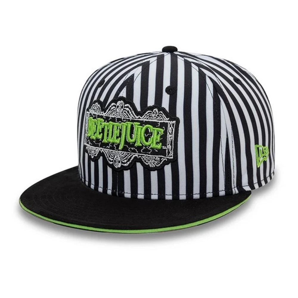 new era Zwarte Beetlejuice Gestreepte Pet Black Heren
