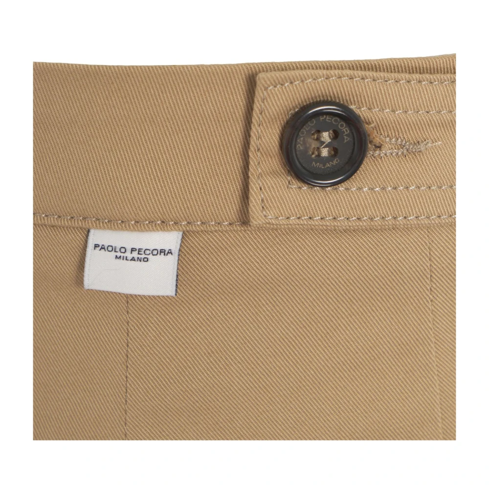 Paolo Pecora Bruine Chino Broek Stijlvolle Pasvorm Brown Heren
