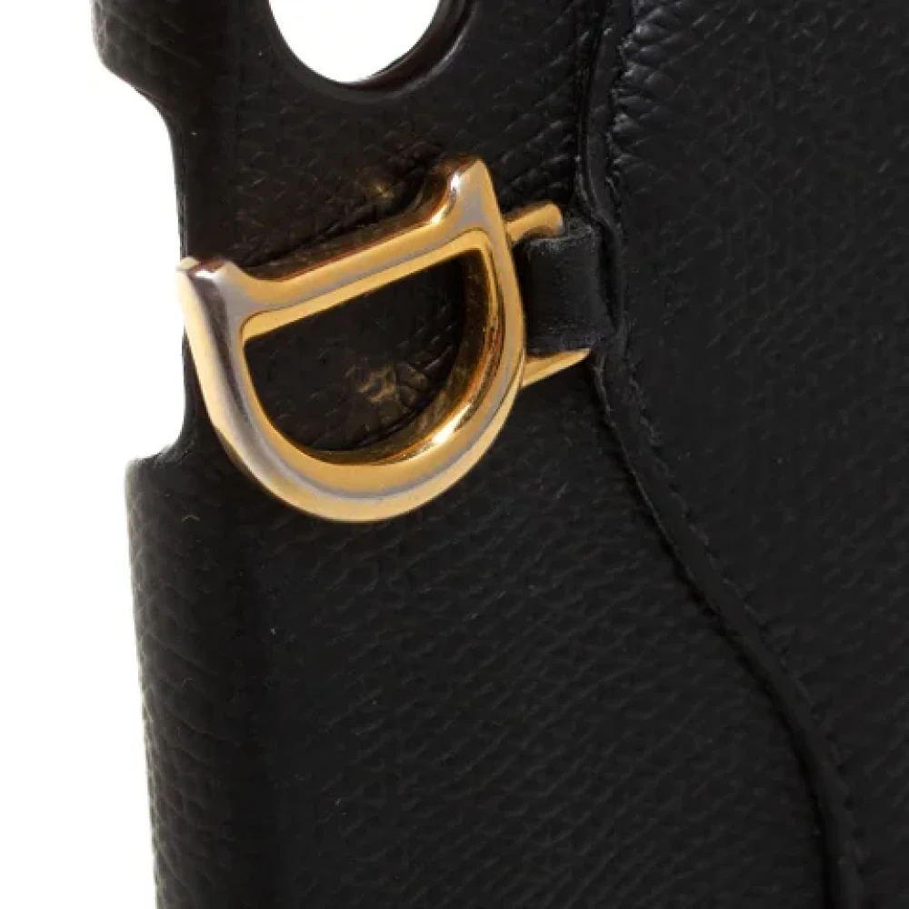 Dior Vintage Pre-owned Leather home-office Black Dames
