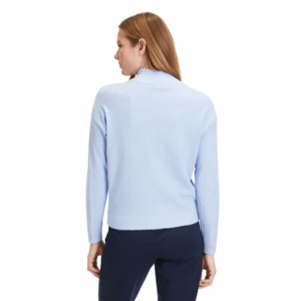 Betty & Co Gebreide trui Kort 1 1 Mouw Chambray Blauw 100609821 Blue Dames