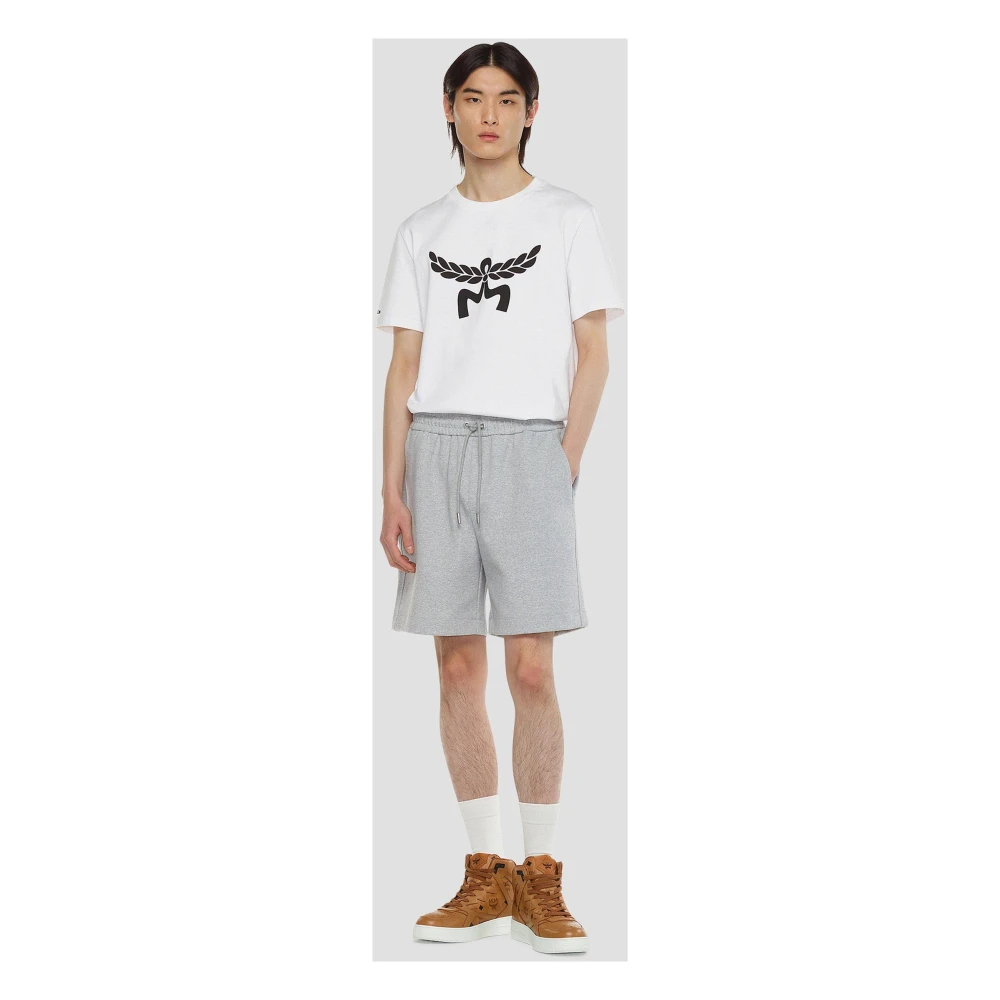 MCM Shorts Essential in Romanit met Logo Gray Heren