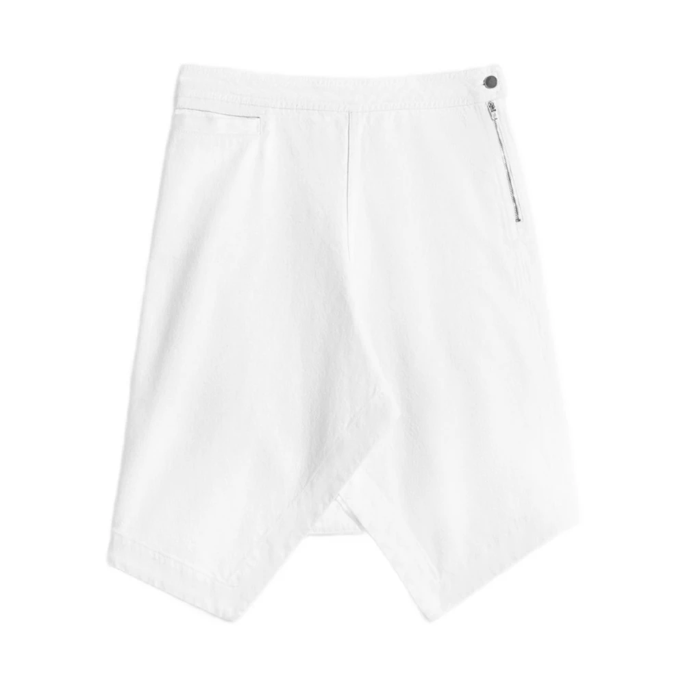 Lemaire Women's White Short Skirts, Xs, Gonna Midi Asimmetrica