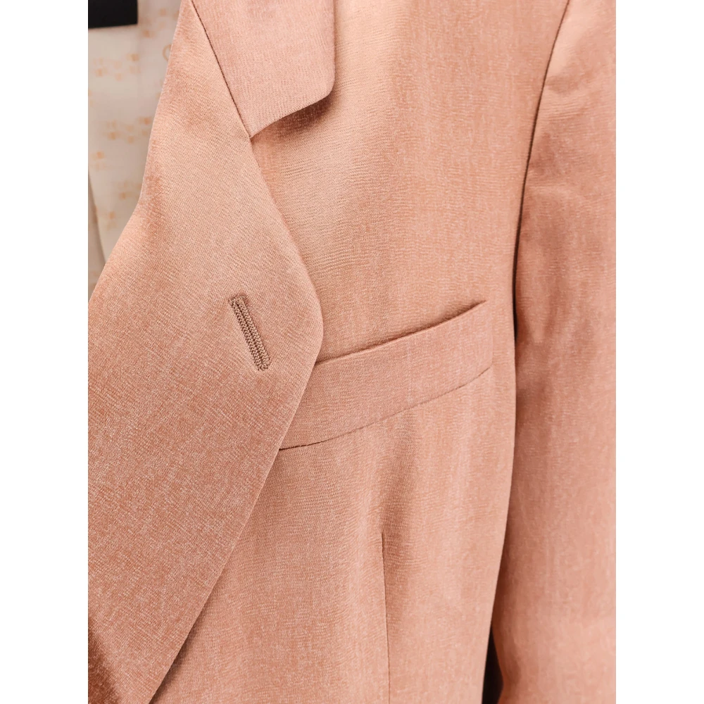 Giorgio Dubbelrijige zijde gevoerde viscose blazer Pink Dames