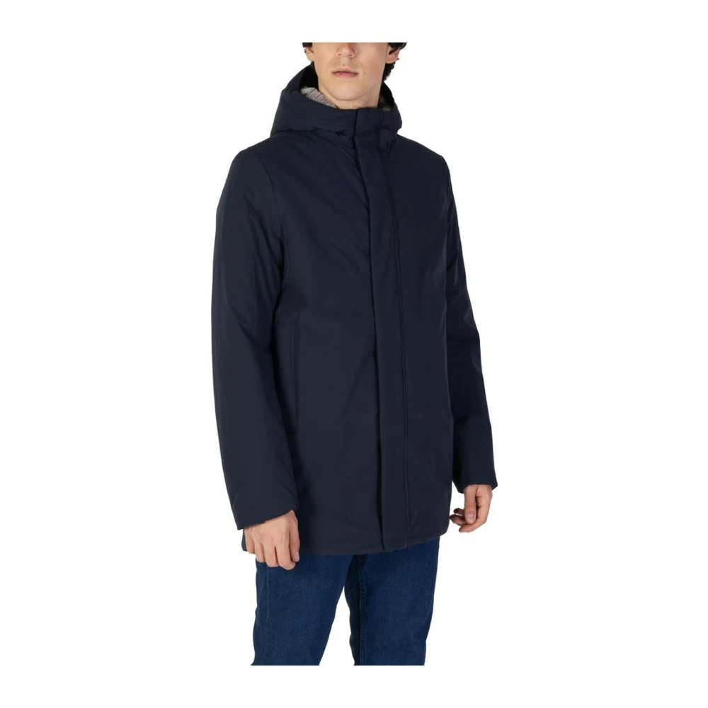 Suns Blauwe Polyester Herenjas Herfst Winter Collectie Blue Heren