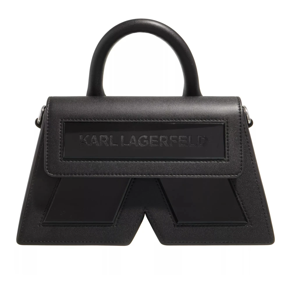 Karl Lagerfeld Iconische Zwarte Leren Crossbody Tas Black Dames