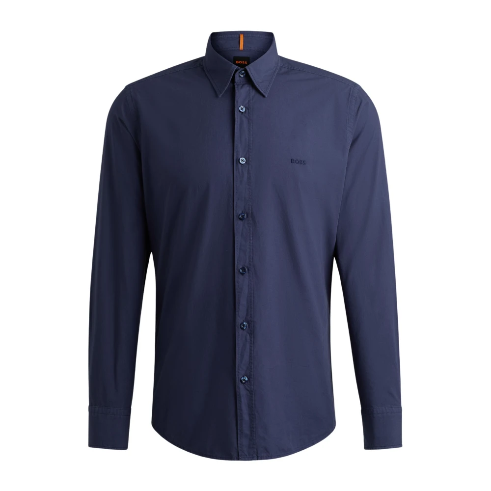 Hugo Boss Blauw Regular Fit Overhemd met Logo Blue Heren