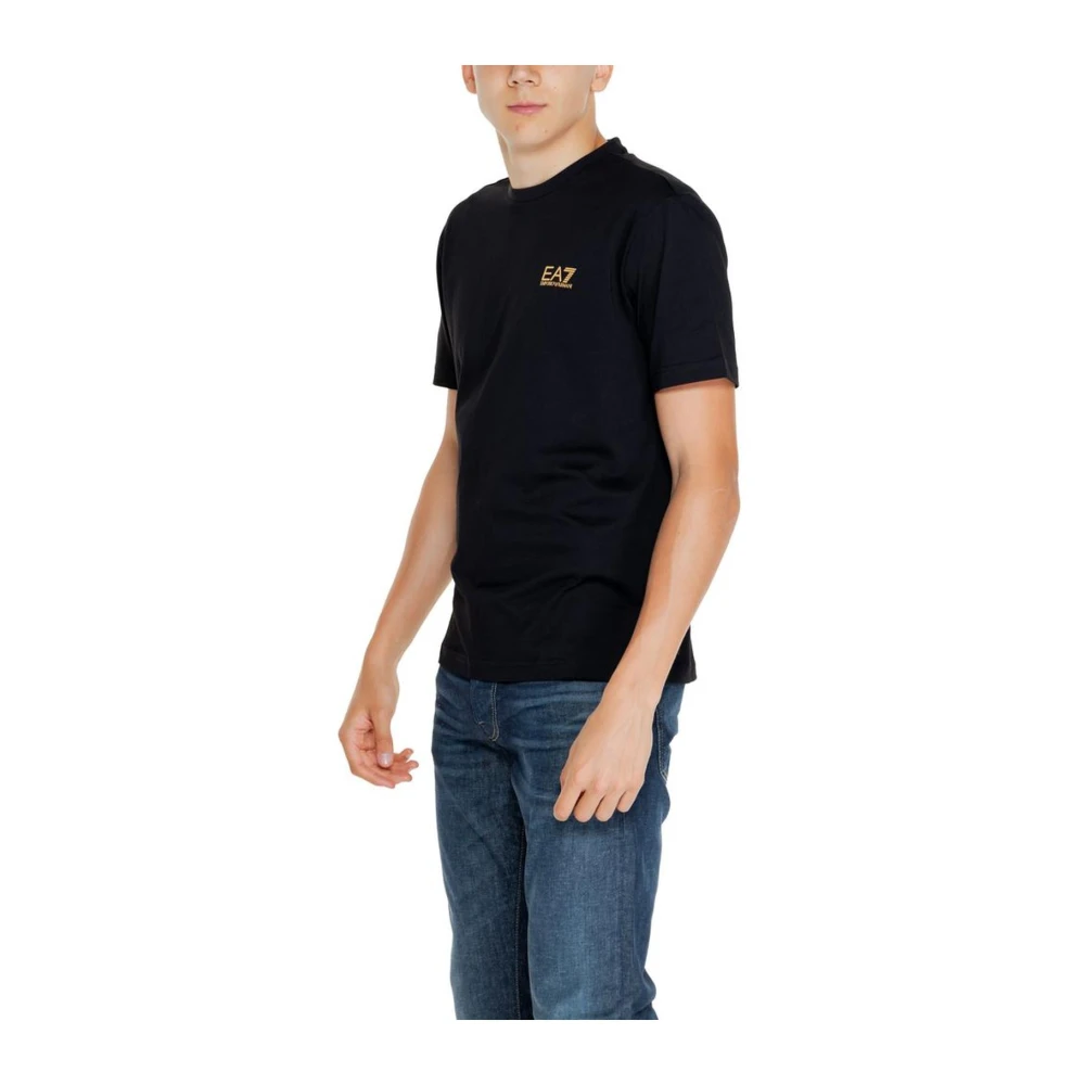Emporio Armani EA7 Klassiek Zwart Katoenen T-shirt Black Heren