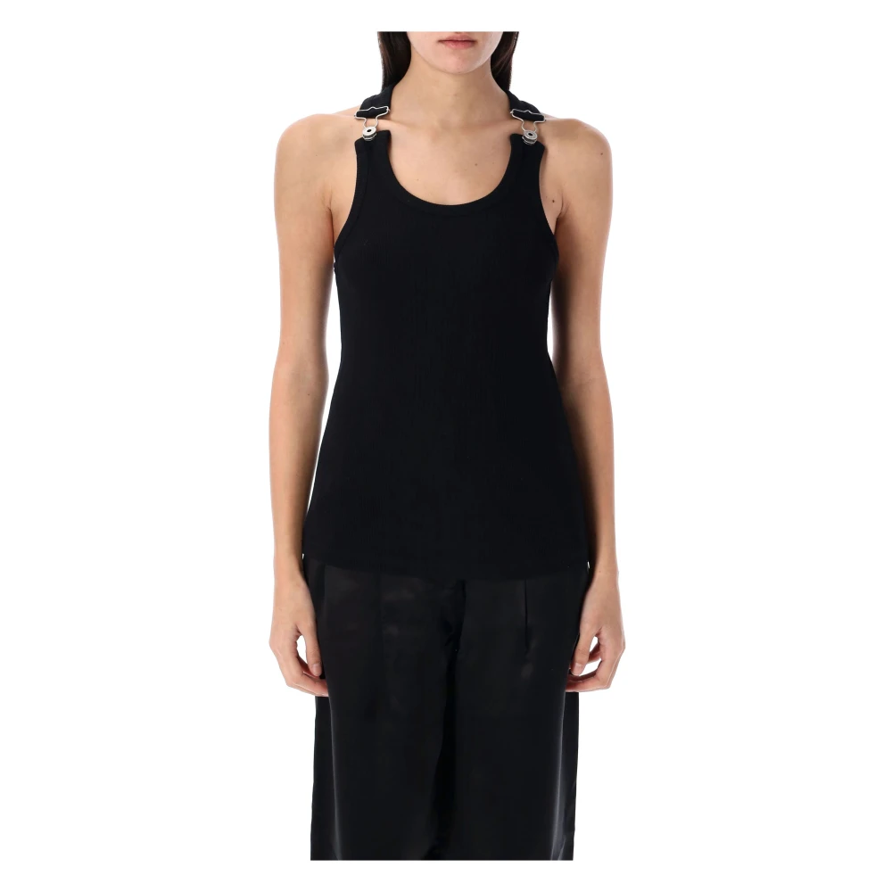Jean Paul Gaultier Zwarte Geribbelde Tanktop Ss25 Black Dames