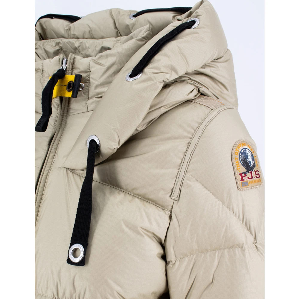 Parajumpers Lange Gewatteerde Jas Lichtgewicht Nylon Beige Dames