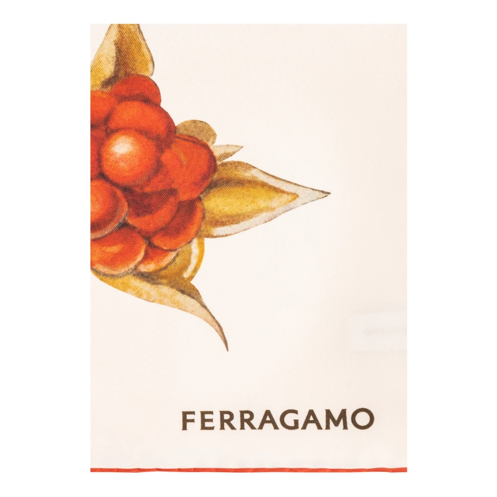 Salvatore Ferragamo Sjaal met logo Beige Dames
