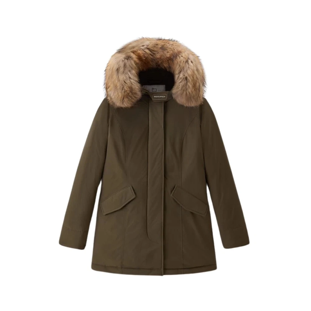 Woolrich Luxe Arctic Raccoon Parka Green Dames