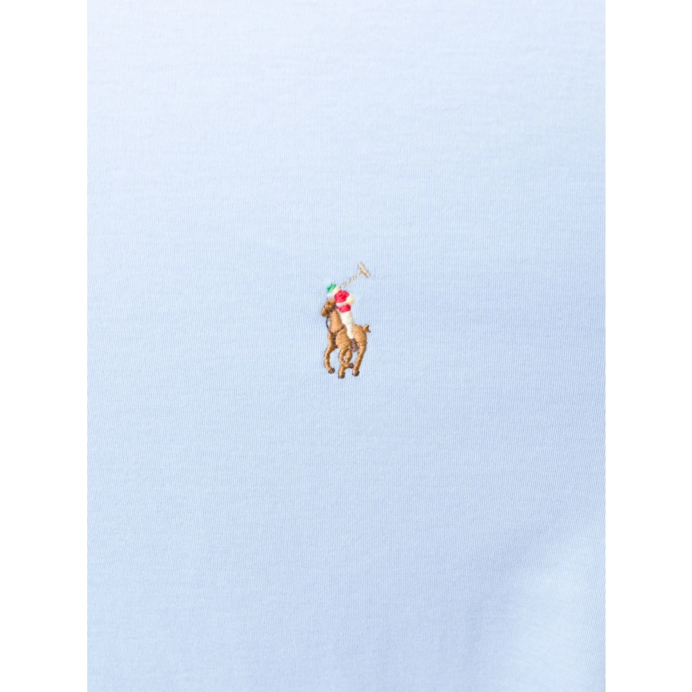 Polo Ralph Lauren Geborduurde Slim Fit Katoenen T-shirt Blue Heren