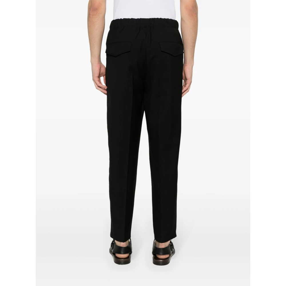 Jil Sander Zwarte Wol Tapered Broek Black Heren