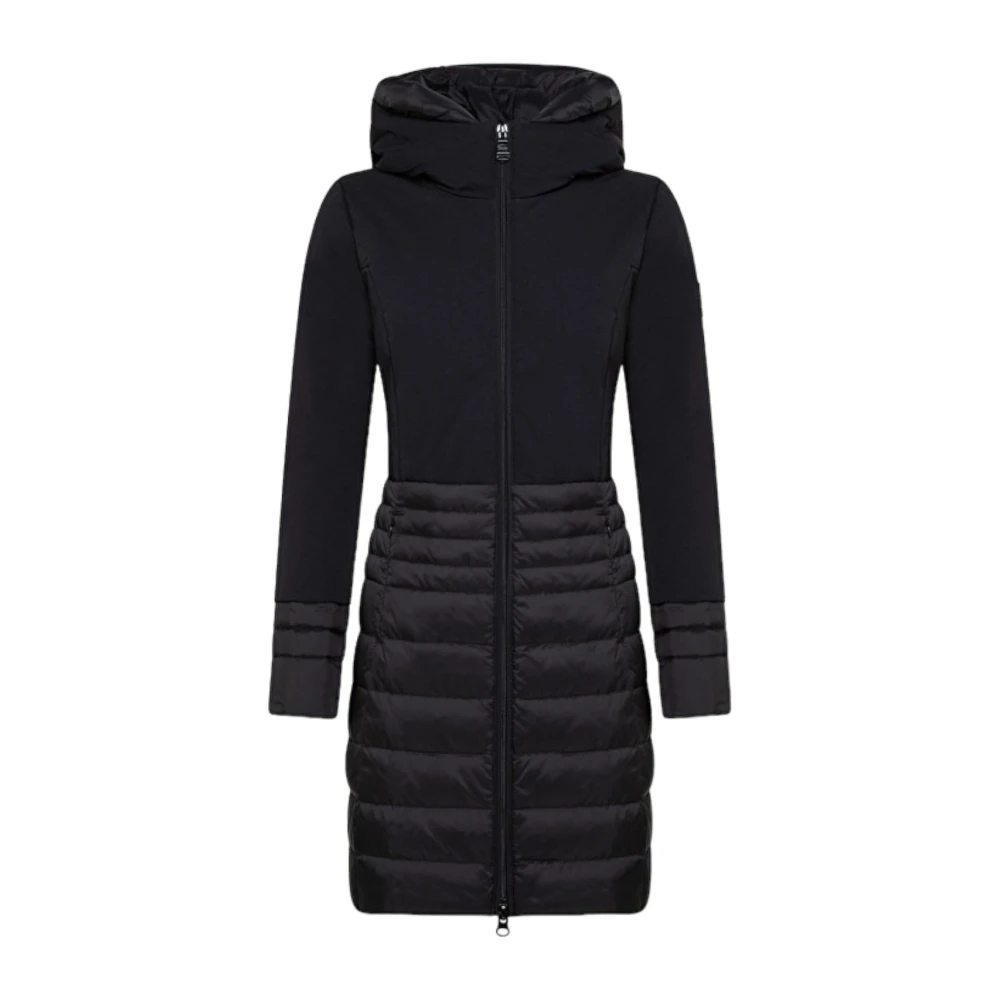 Dekker Zwarte Lange Donsjas met Hoogwaardige Materialen Black Dames