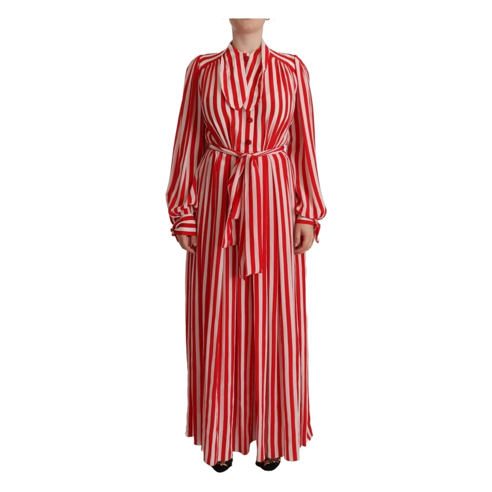Dolce & Gabbana Women's Elegant Striped Silk Maxi Dress