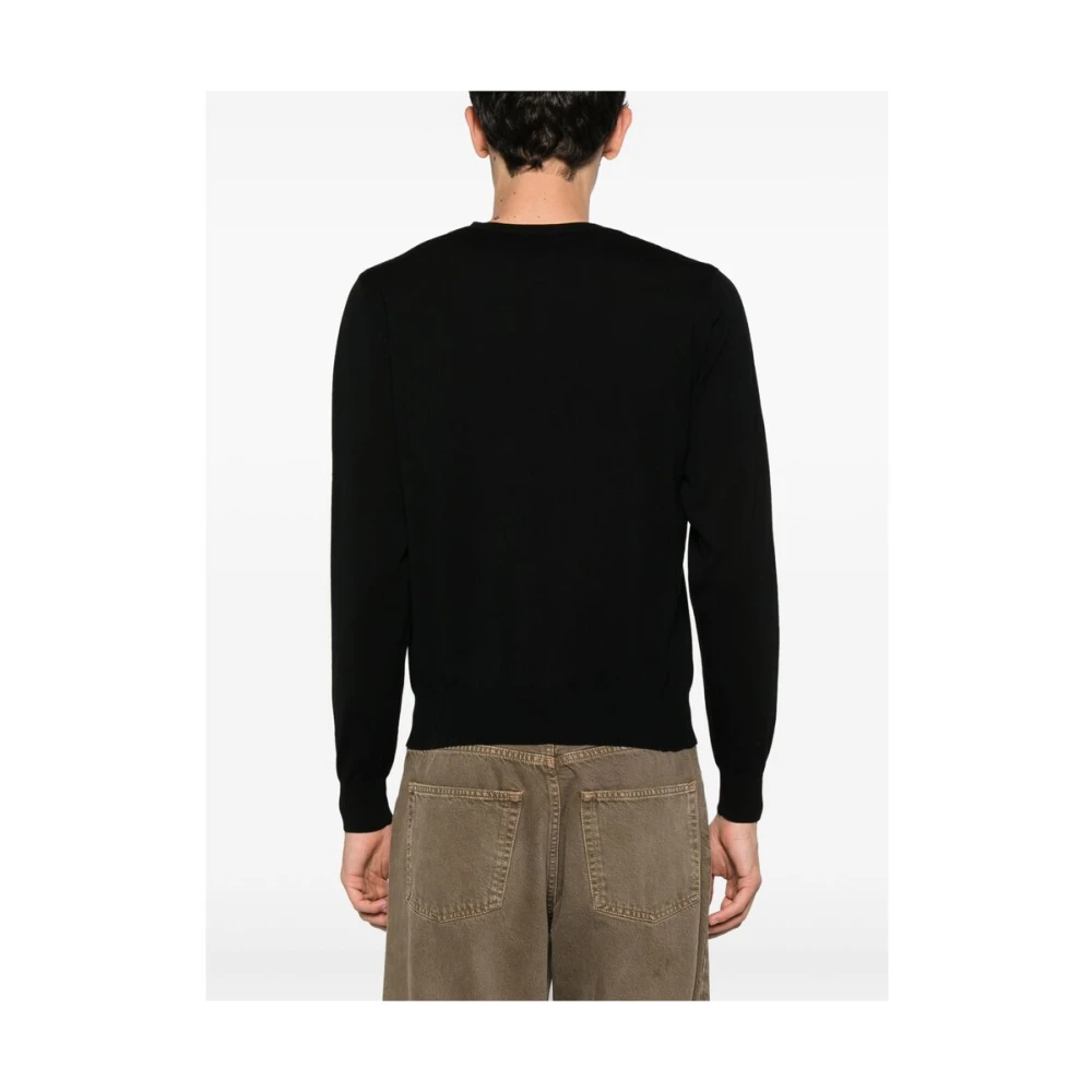 Dries Van Noten Zwarte Crew Neck Sweater Lange Mouwen Black Heren