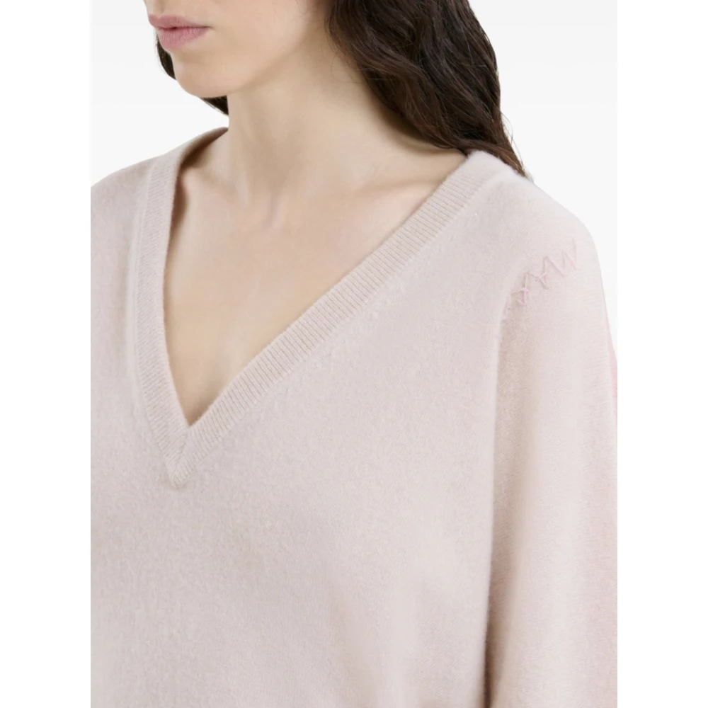 Marni Stijlvolle V-hals trui Pink Dames