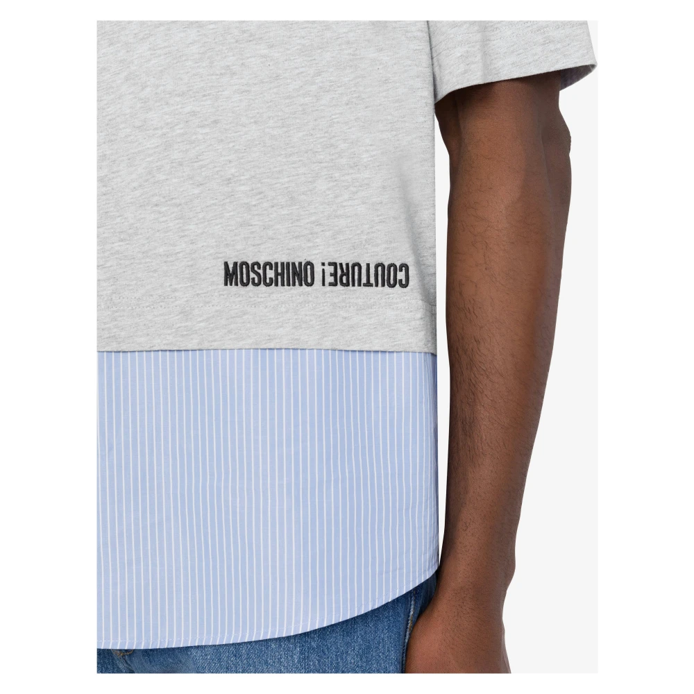 Moschino Grijze Katoenen Regular Fit T-shirt Gray Heren