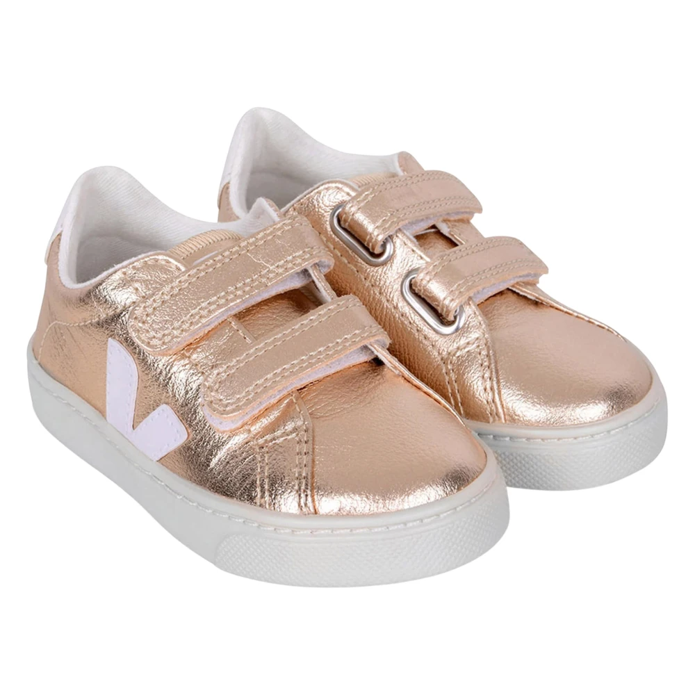 Veja Girls Yellow Kids Sneakers, 26 Eu, Small Esplar Velcro Trainers