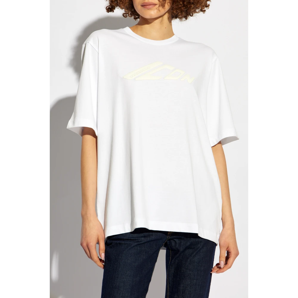 Dsquared2 T-shirt met logo White Dames