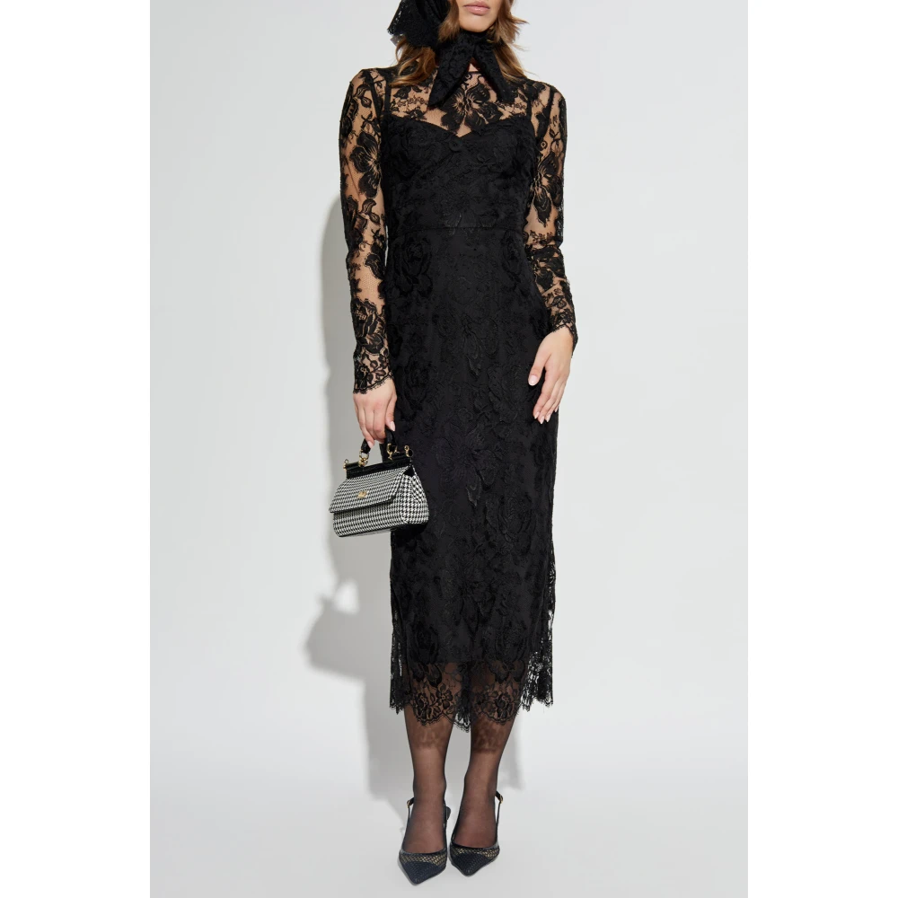 Dolce & Gabbana Kanten jurk Black Dames