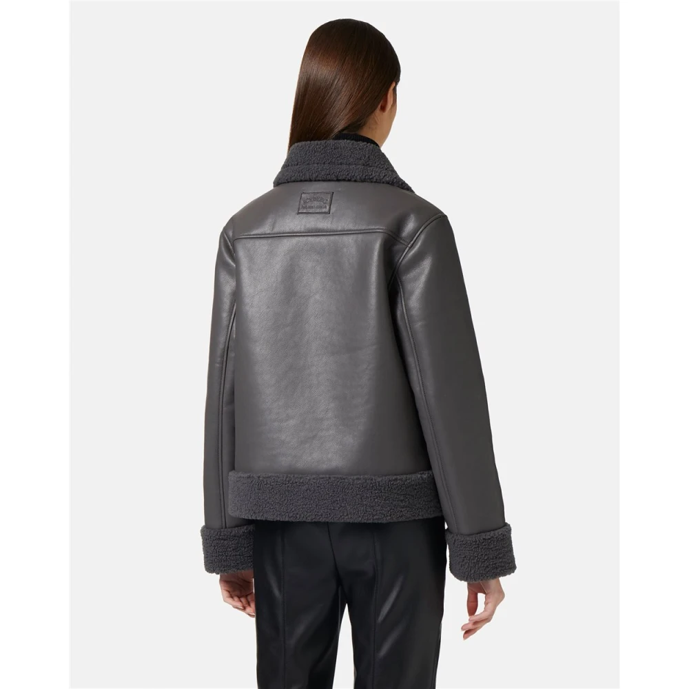 Iceberg Eco-schapenvacht bikerjack Gray Dames