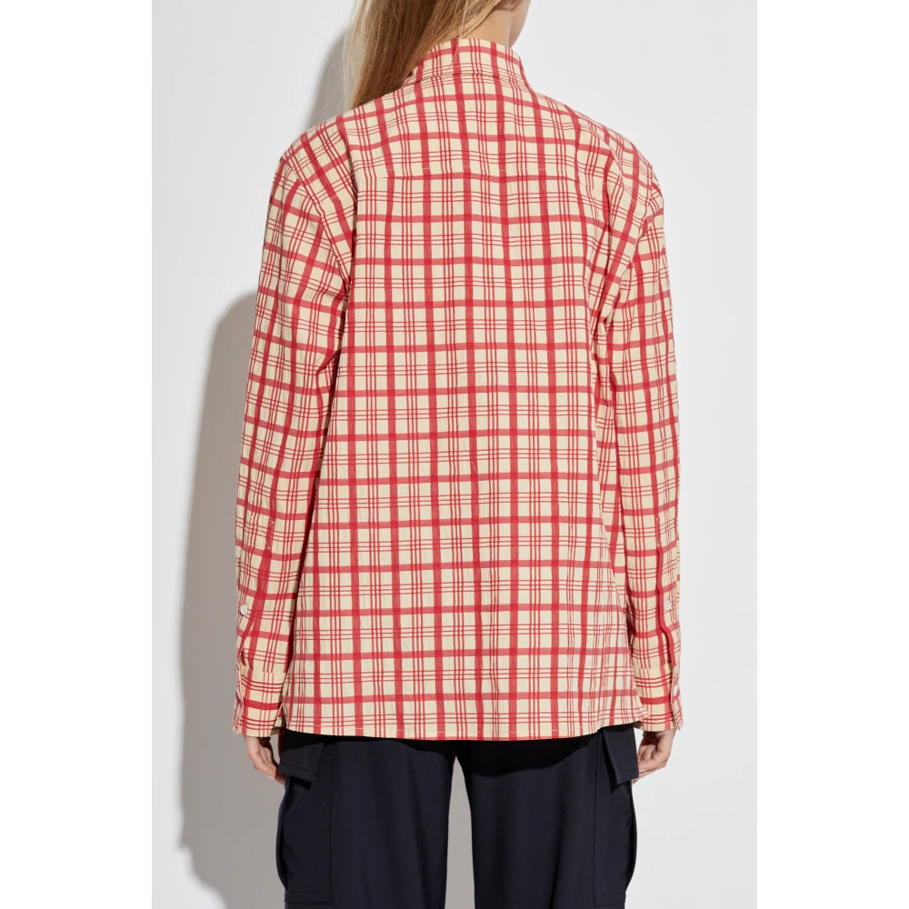 Bottega Veneta Top met ruitpatroon Red Dames