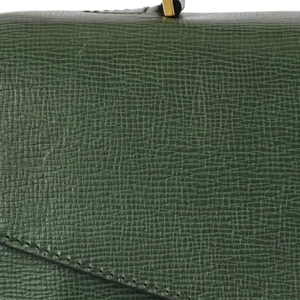 Celine Vintage Pre-owned Leather handbags Green Dames