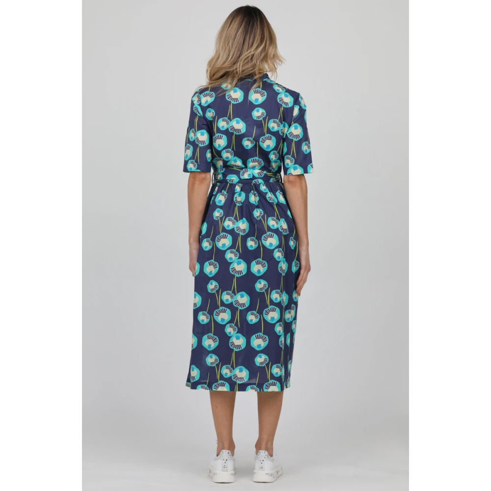 Caliban Bloemenprint Midi Jurk Multicolor Dames
