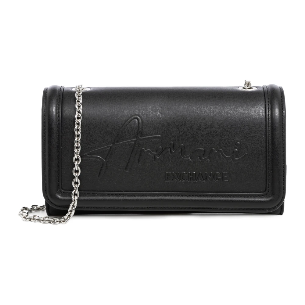 Armani Exchange Schoudertas met knoopsluiting Black Dames