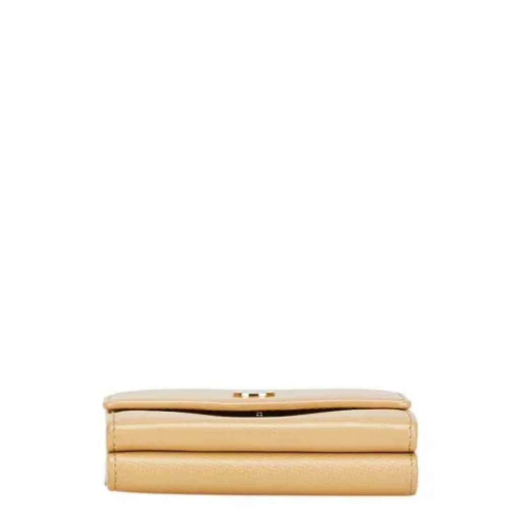 Chanel Vintage Pre-owned Leather wallets Beige Dames