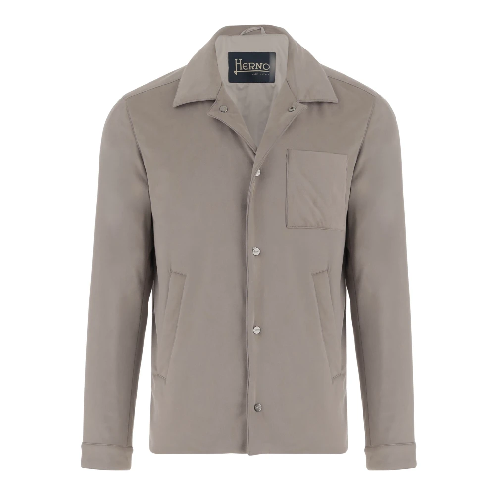 Herno Jacket met suède-effect regular fit Beige Heren