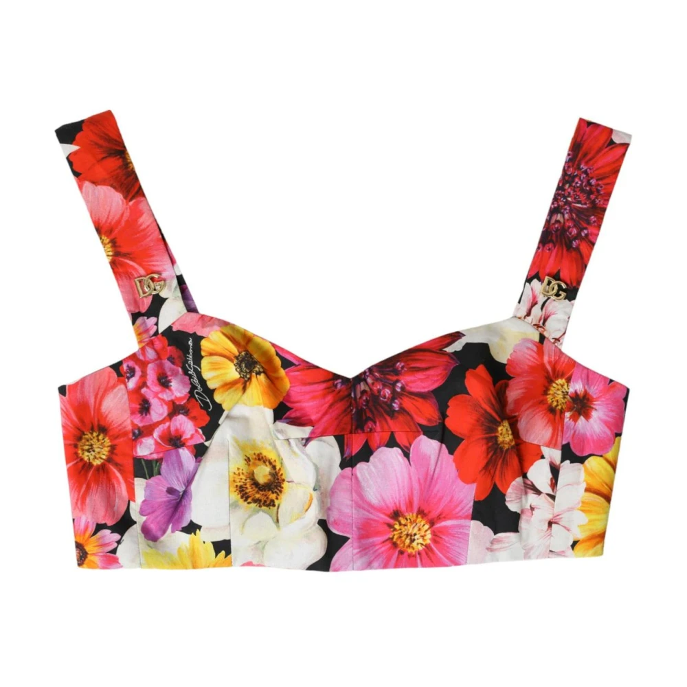 Dolce & Gabbana Mujer Top Corto Floral Sin Mangas Primaveral Talla 14