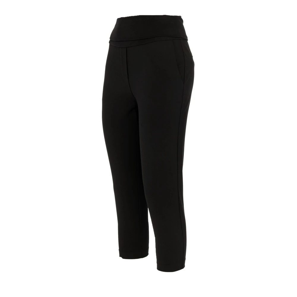 Manila Grace Hoge taille zwarte broek voor vrouwen Black Dames