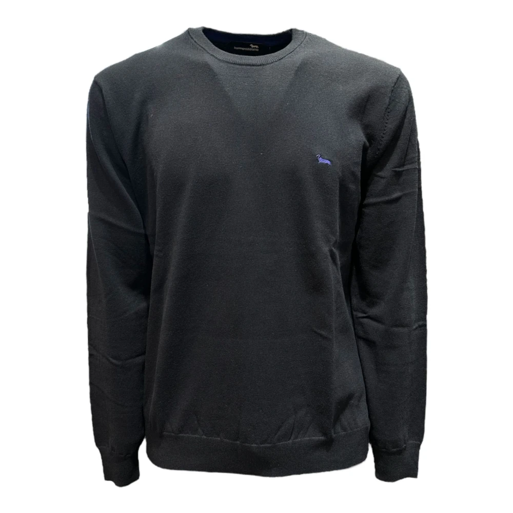 Harmont & Blaine Blauwe ronde hals trui voor mannen met logo op de voorkant XXL Blue Heren