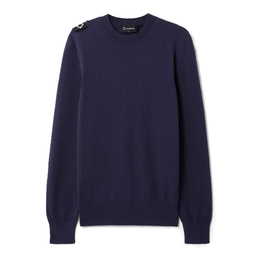 Ma.strum Crew Neck Gebreid in Ink Navy Blue Heren