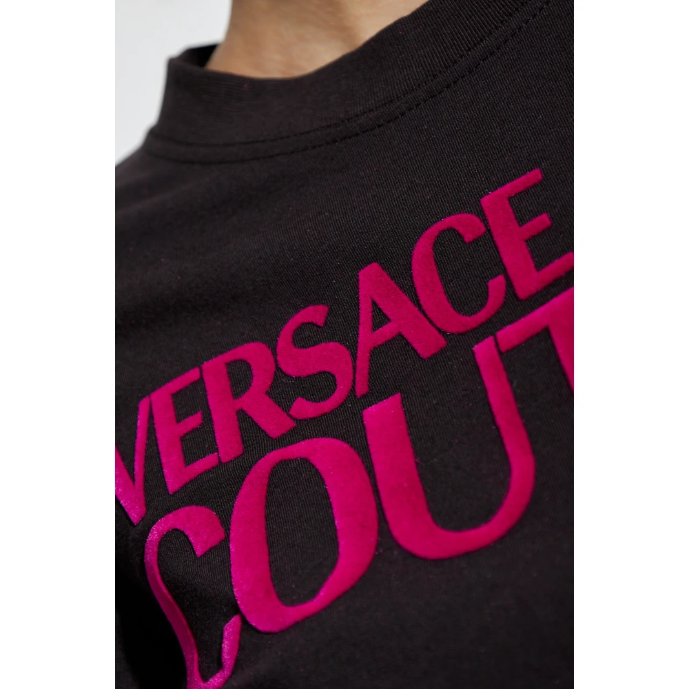 Versace Jeans Couture T-shirt met logo Black Dames